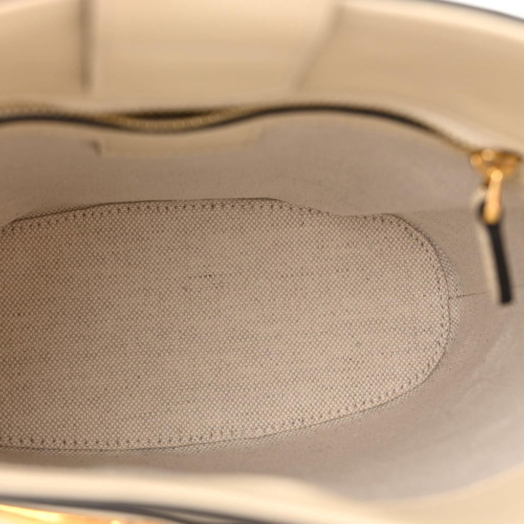Gucci Arabella Calfskin Horsebit 73 Mini Bucket Bag White