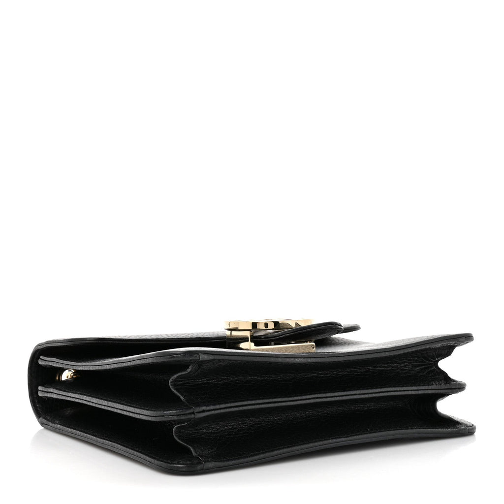Gucci Dollar Calfskin Small Interlocking G Shoulder Bag Black