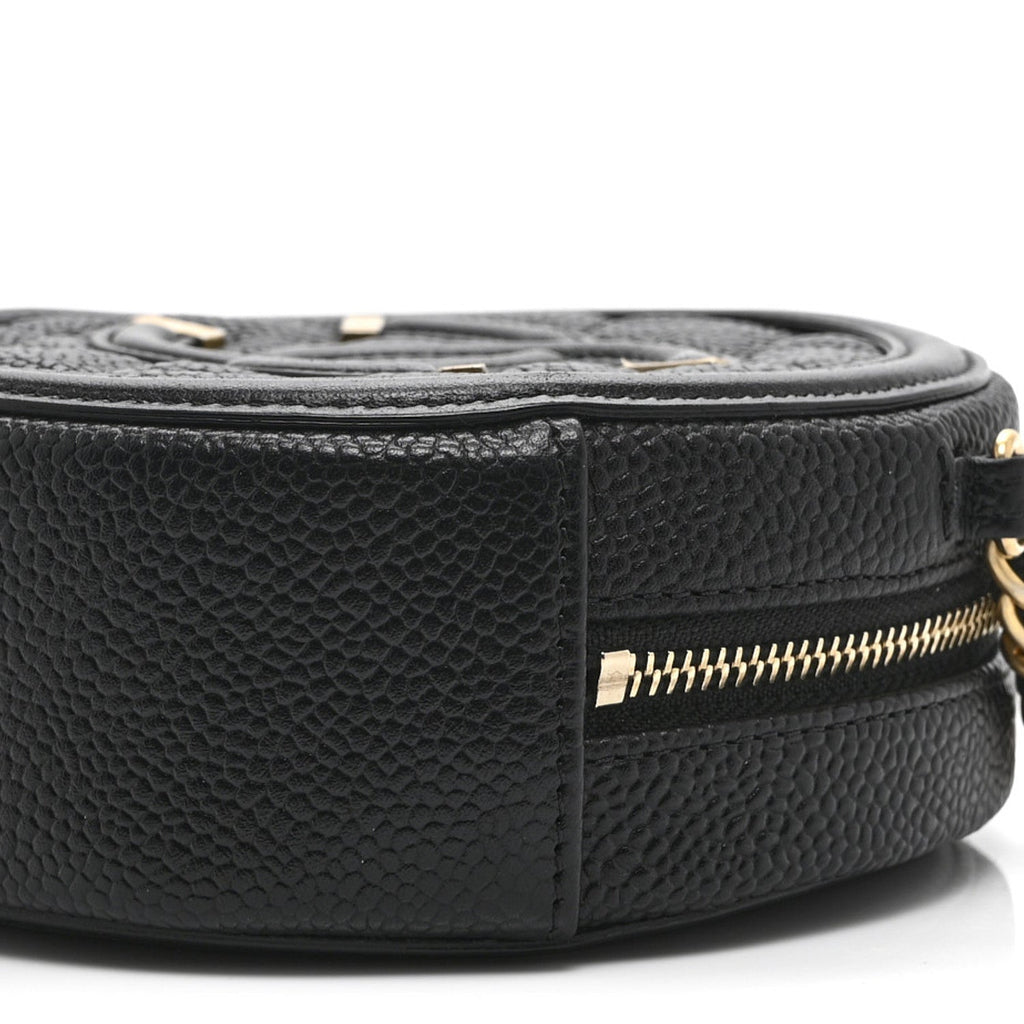 Chanel Caviar Quilted Round Filigree Crossbody Black