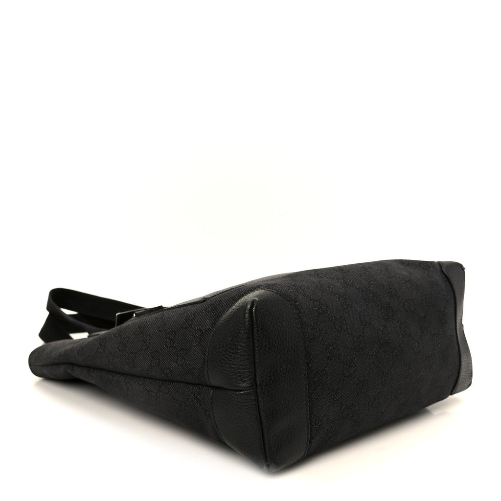 Gucci Denim Monogram Tote Bag Black