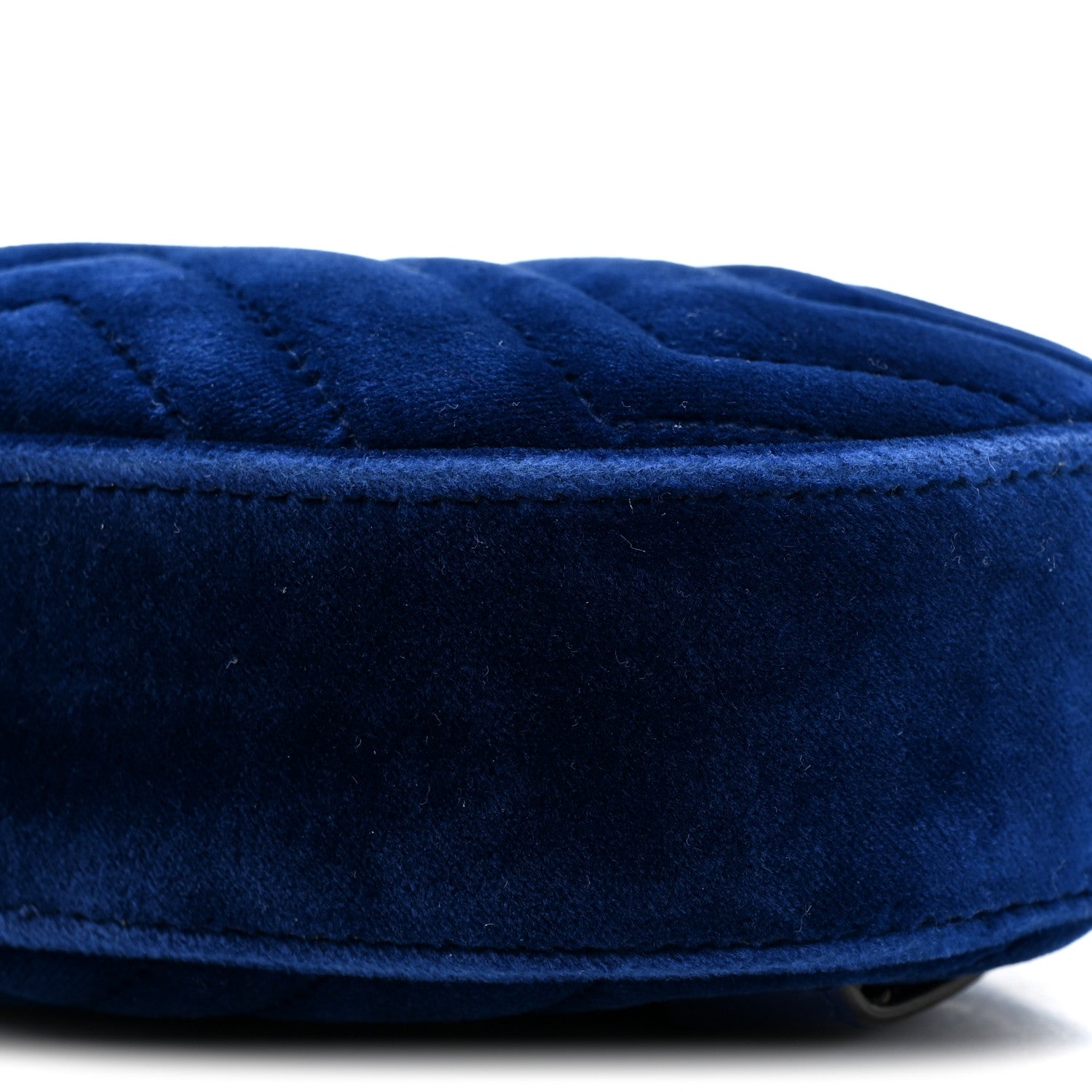 Gucci Velvet Matelasse GG Marmont Belt Bag 85 34 Cobalt Blue