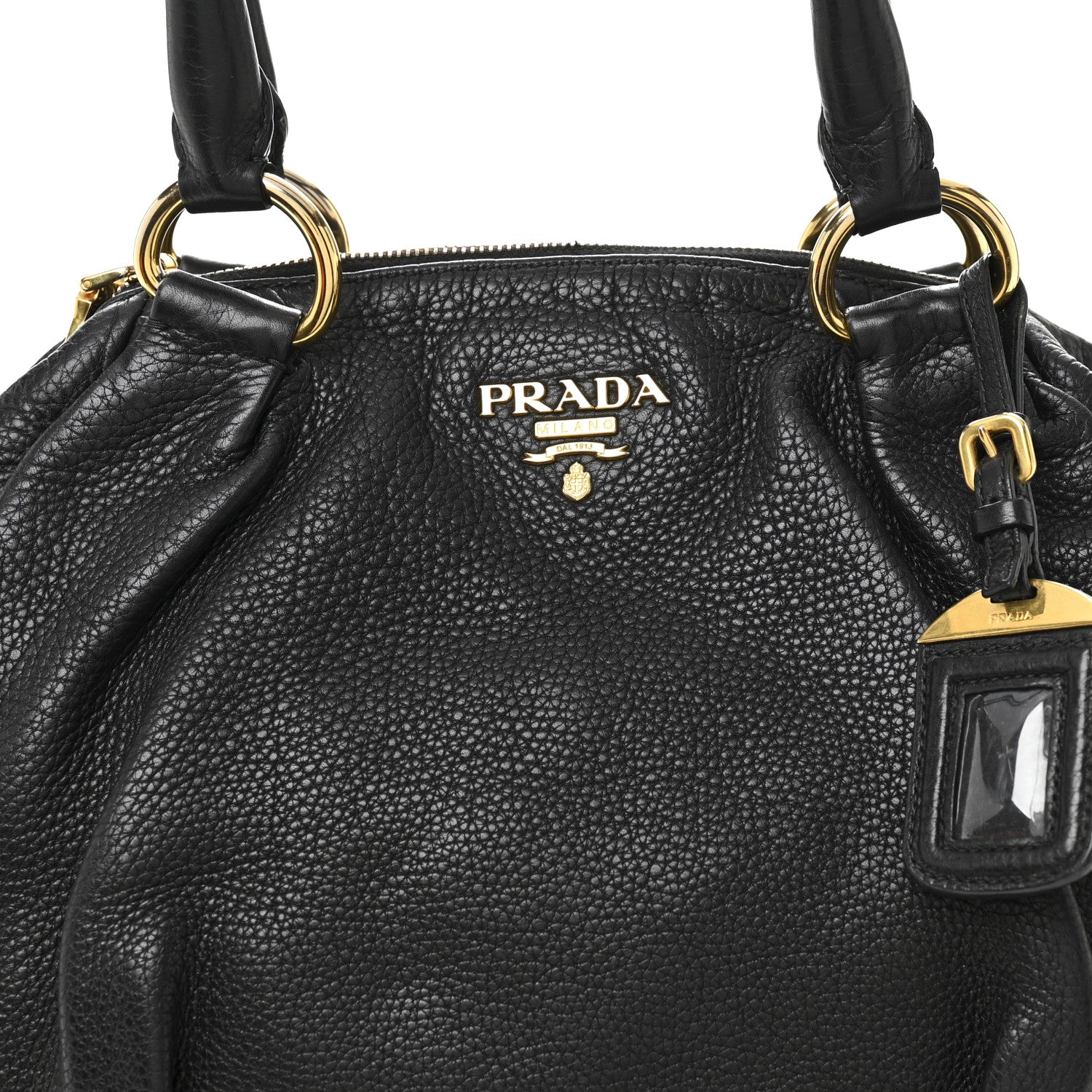 Prada Vitello Daino Shoulder Bag Black