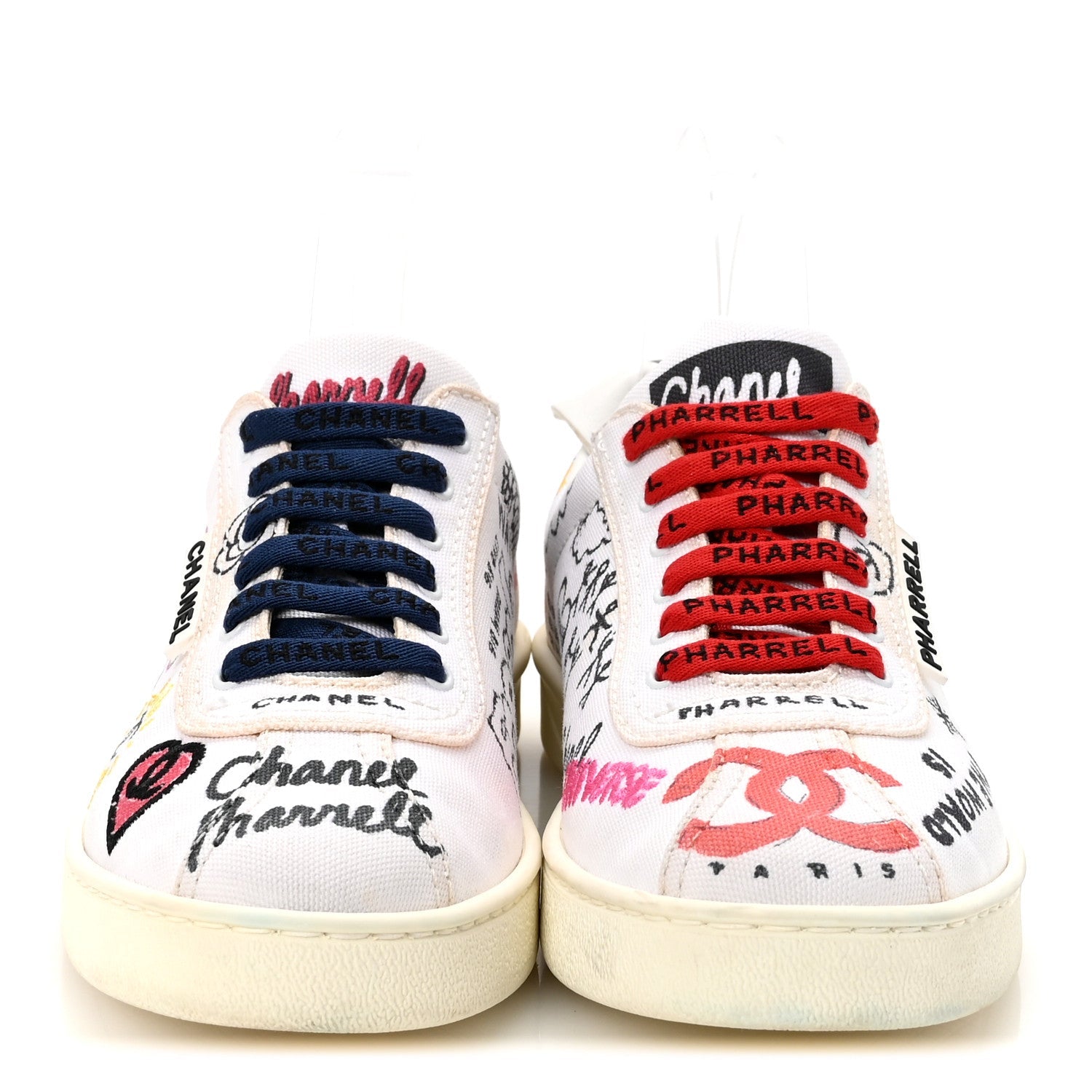 Chanel x Pharrell Williams Canvas Womens Sneakers 36.5 White Multicolor