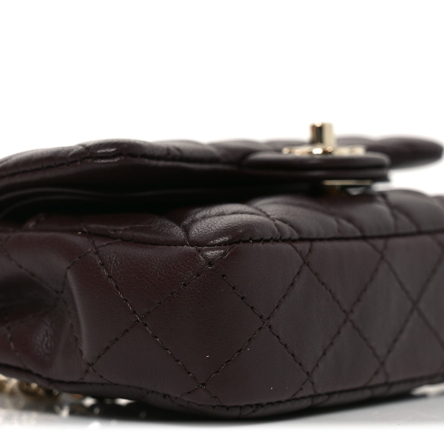 Chanel Lambskin Quilted Mini Double Flap With Hook Dark Brown