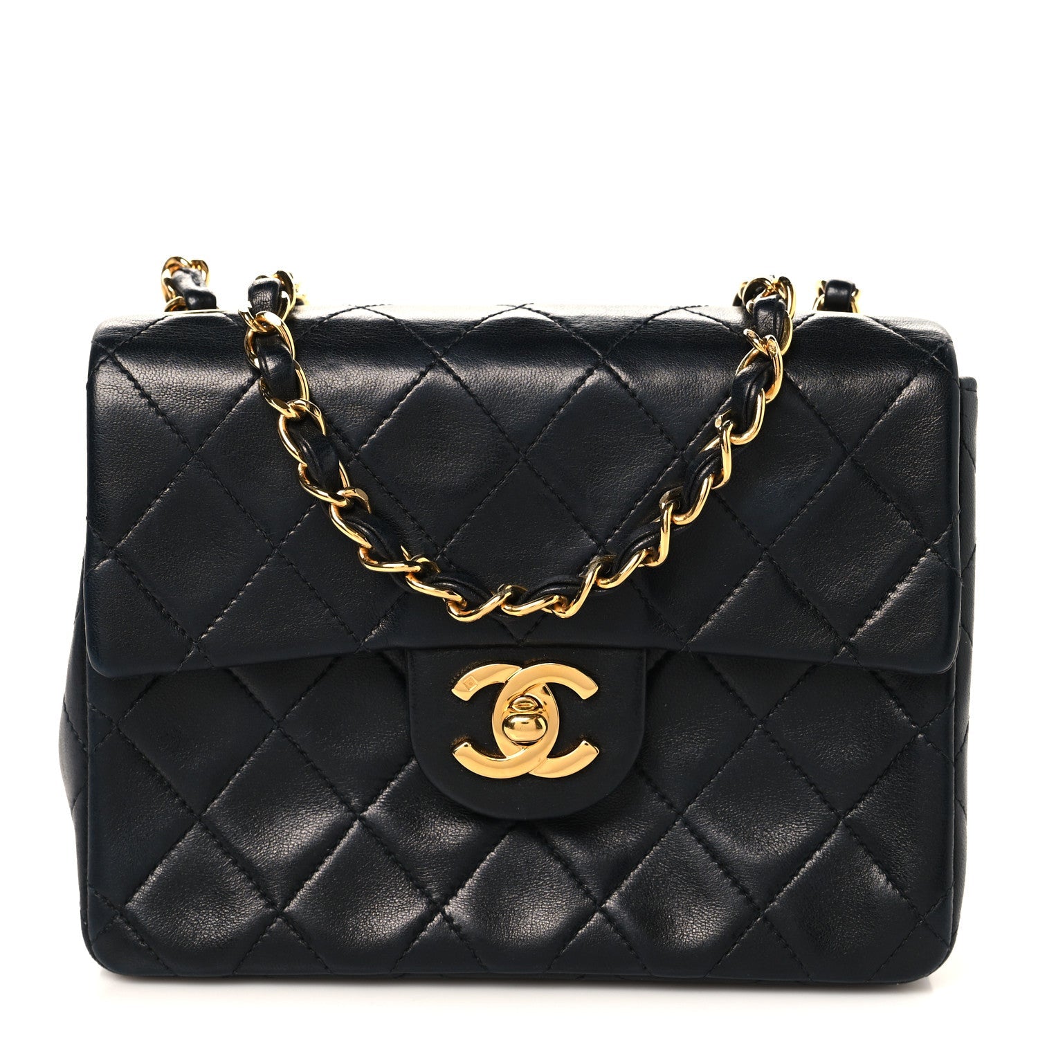 Chanel Lambskin Quilted Mini Square Flap Black