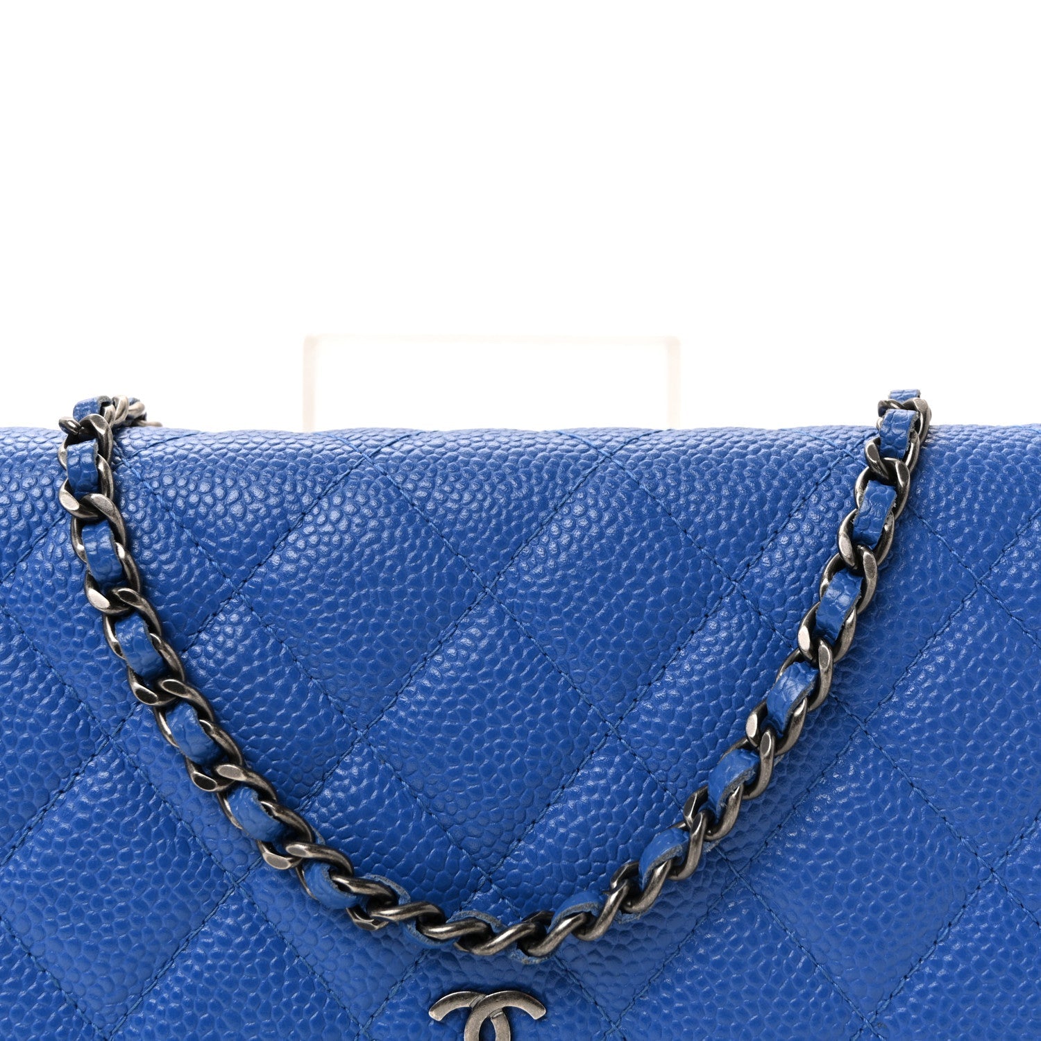 Chanel Caviar Quilted Wallet on Chain WOC Blue