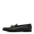 Chanel Shiny Calfskin Metal CC Mocassin Loafers 38.5 Black