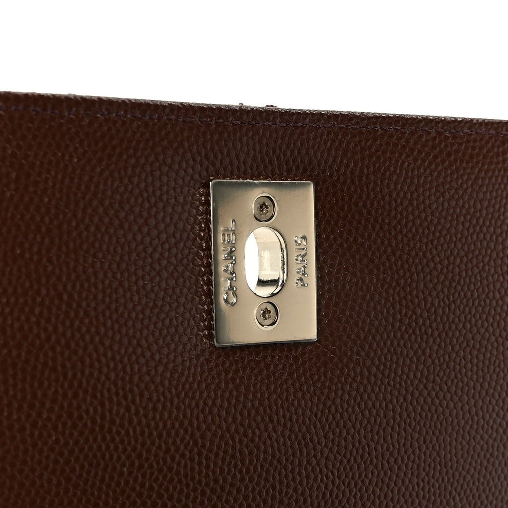 Chanel Caviar Quilted Small Coco Handle Flap Dark Brown