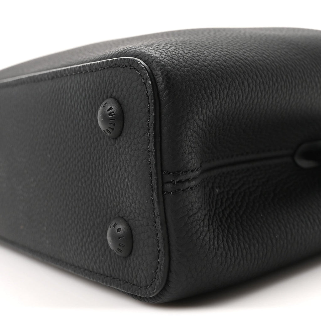 Louis Vuitton Matte Taurillon Capucines East West Mini All Black