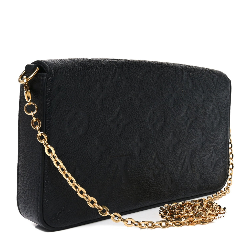 Louis Vuitton Empreinte Pochette Felicie Chain Wallet Black