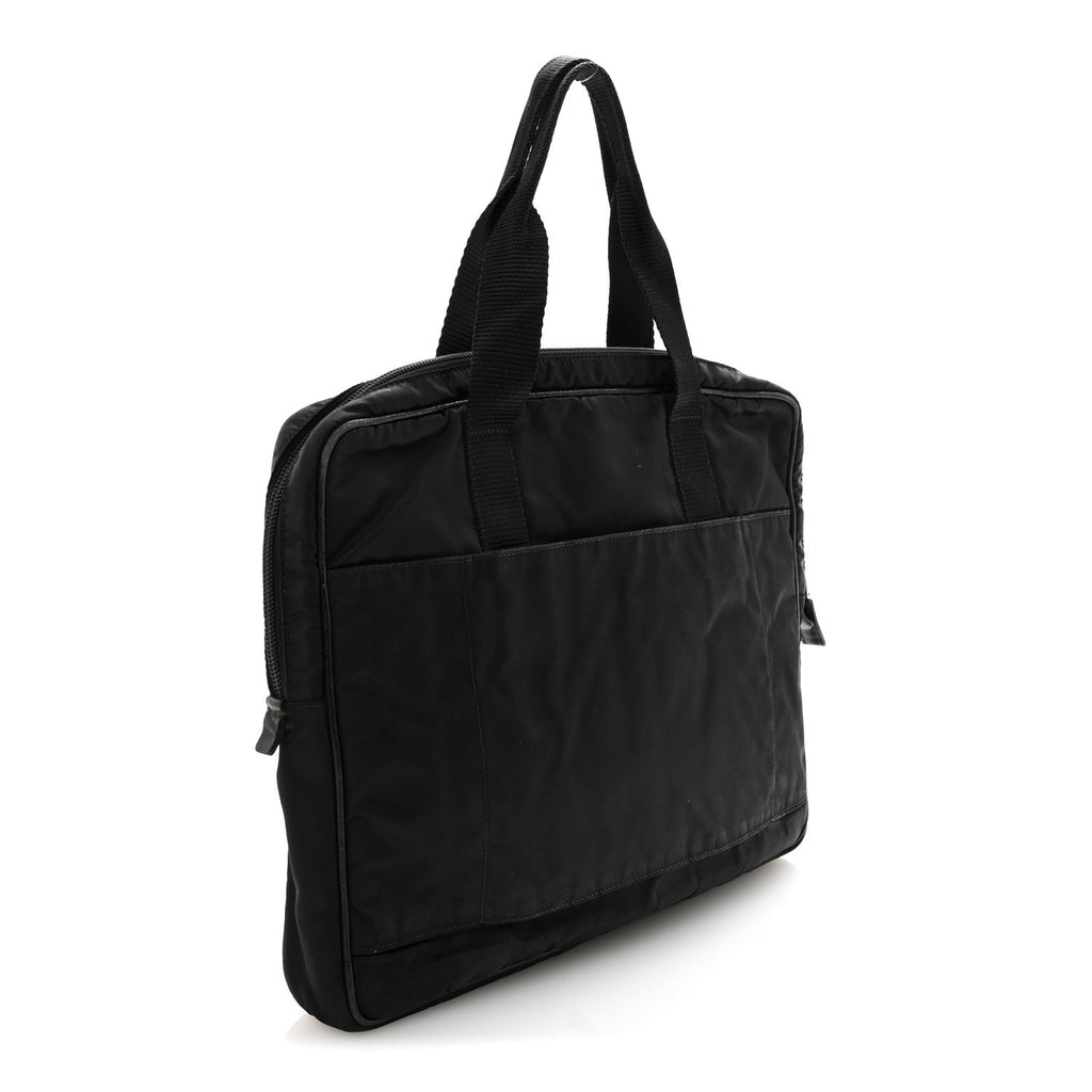 Prada Saffiano Tessuto Nylon Small Briefcase Black