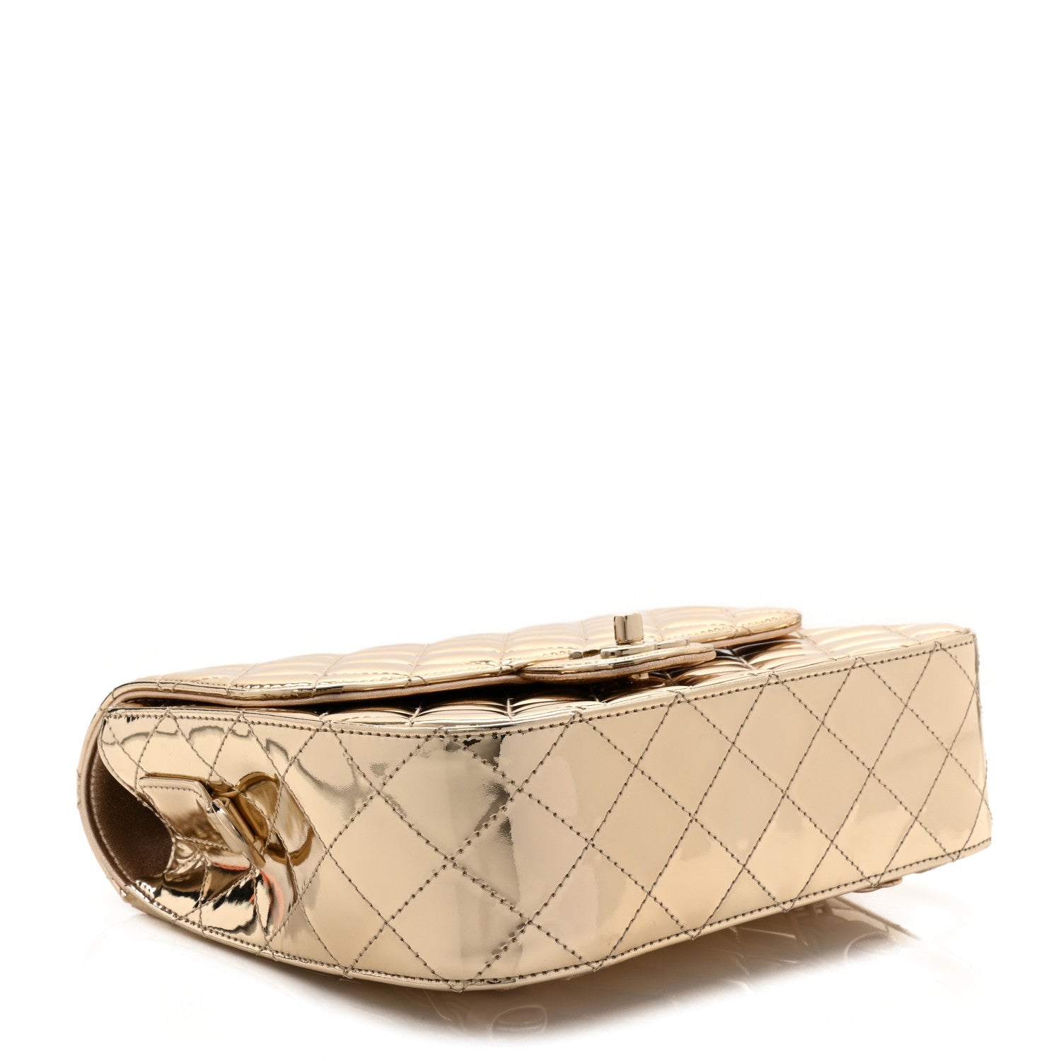 Chanel Mirror Calfskin Metallic Calfskin Quilted Hollywood Boulevard Backpack With Coin Purse Gold
