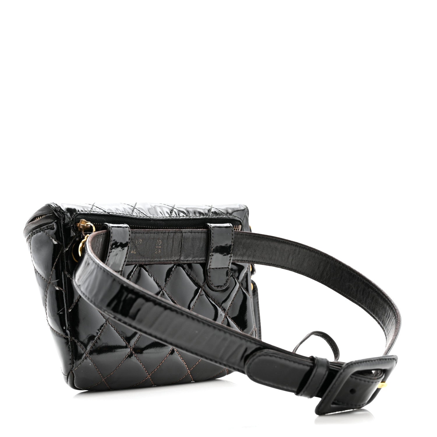 Chanel Patent Calfskin Quilted Waist Belt Bag 70 28 Black