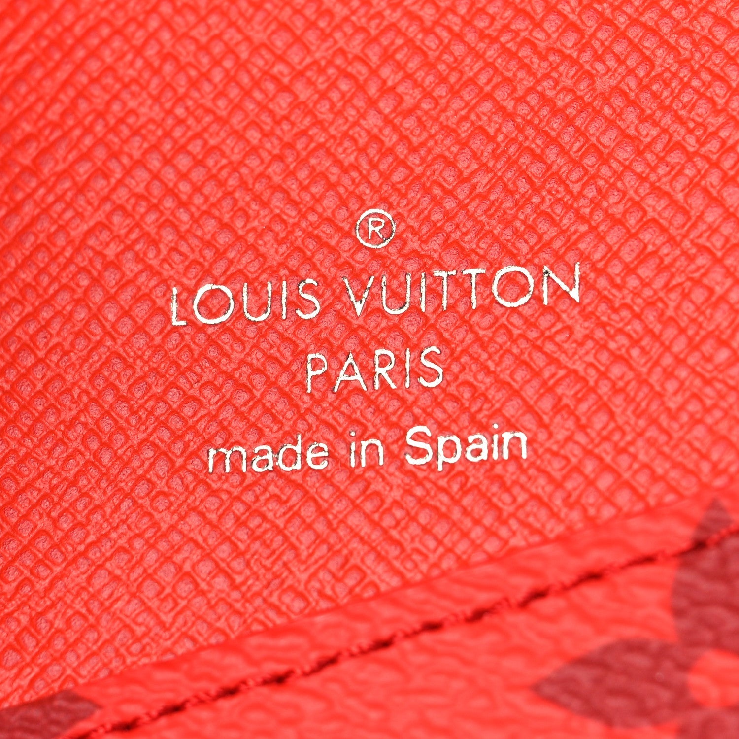 Louis Vuitton Monogram Pocket Organizer NM Khaki Green Vermillion Red