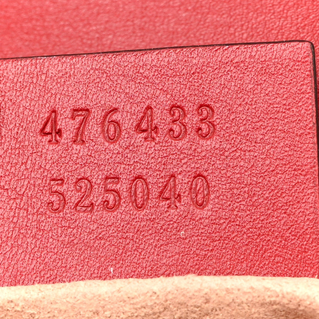 Gucci Calfskin Matelasse Super Mini GG Marmont Shoulder Bag Hibiscus Red
