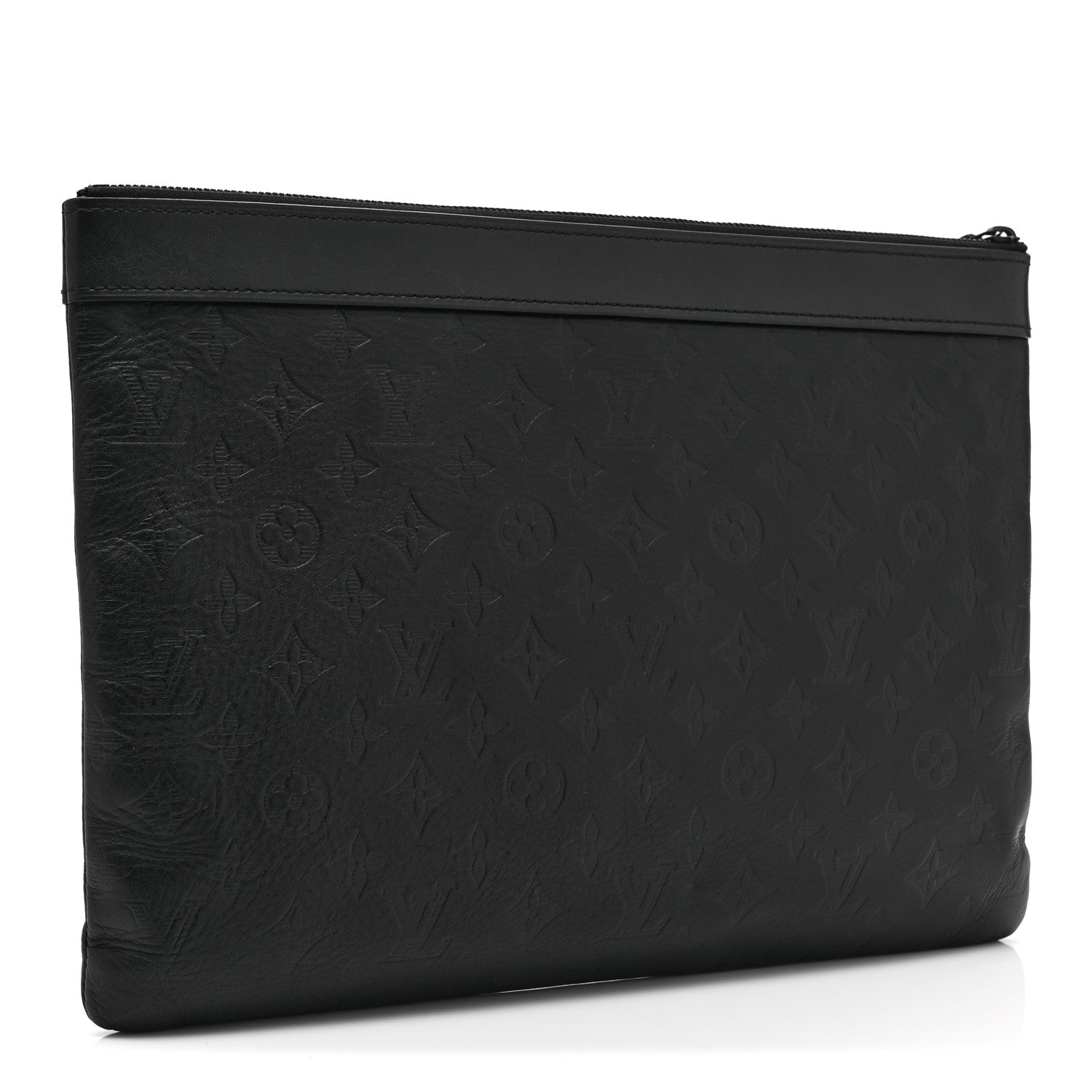 Louis Vuitton Calfskin Monogram Shadow Discovery Pochette Black