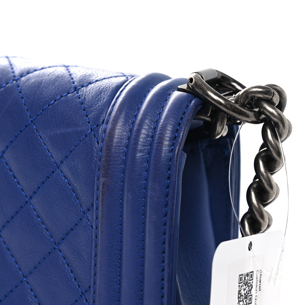 Chanel Calfskin Quilted Medium Boy Flap Blue