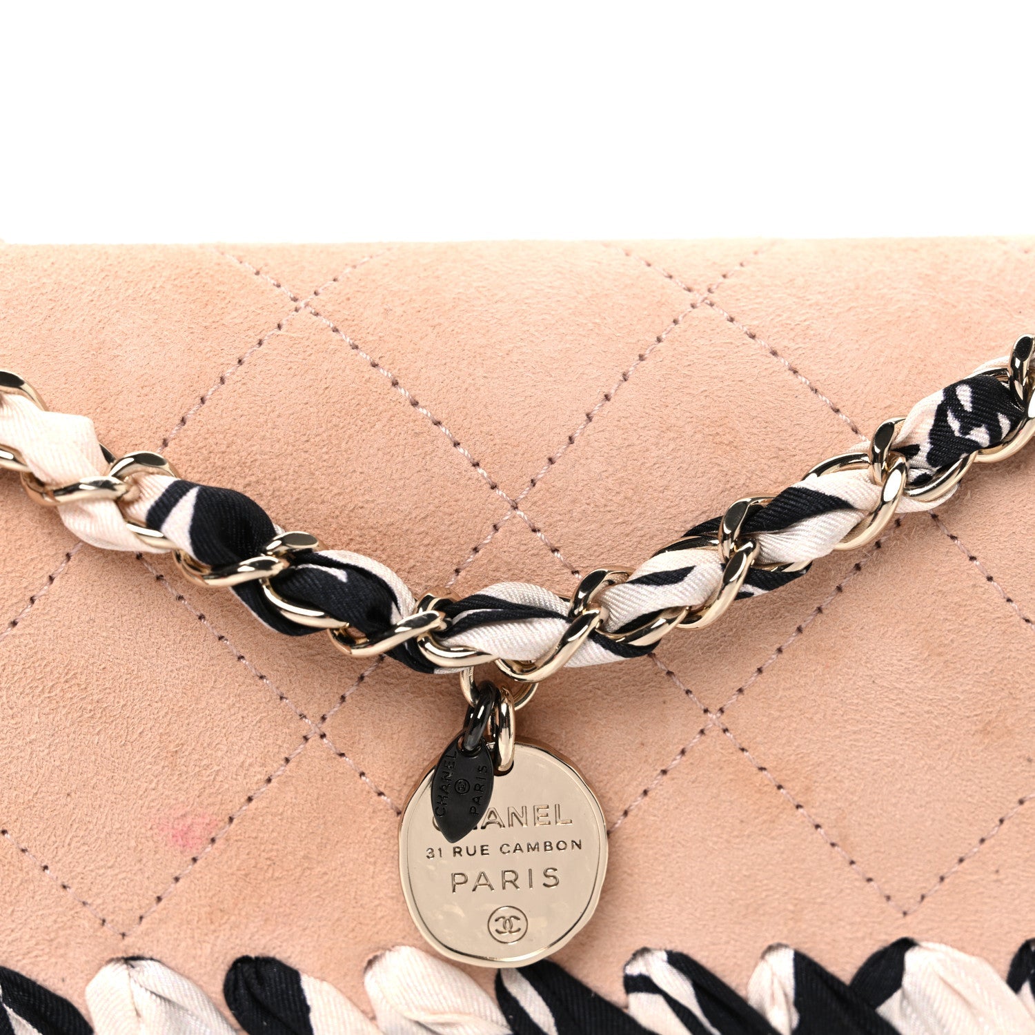 Chanel Suede Calfskin Braided Mini My Own Frame Flap Beige
