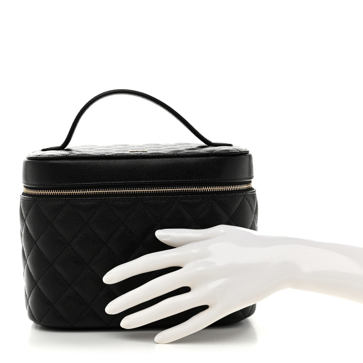 Caviar Quilted Vanity Pouch Black
