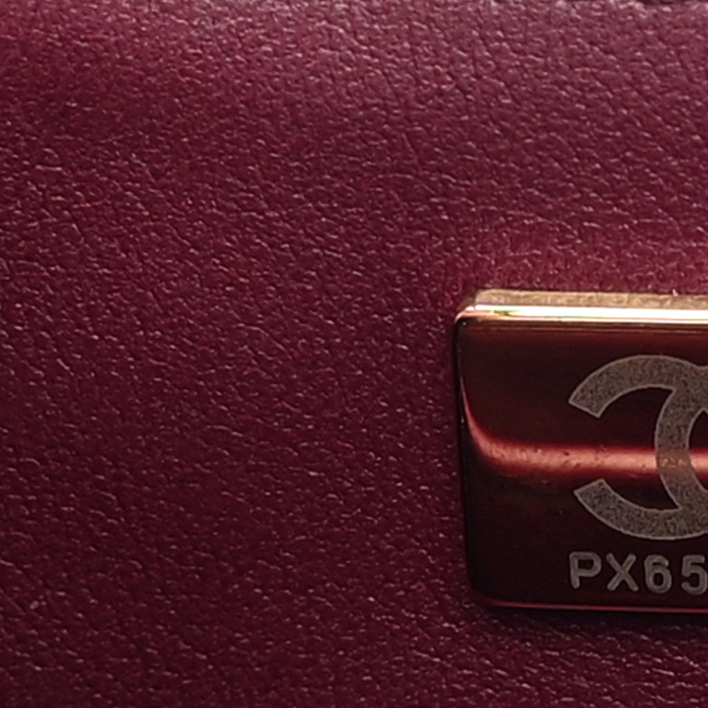 Chanel Lambskin Enamel Quilted Mini Coco Hearts Square Flap Burgundy