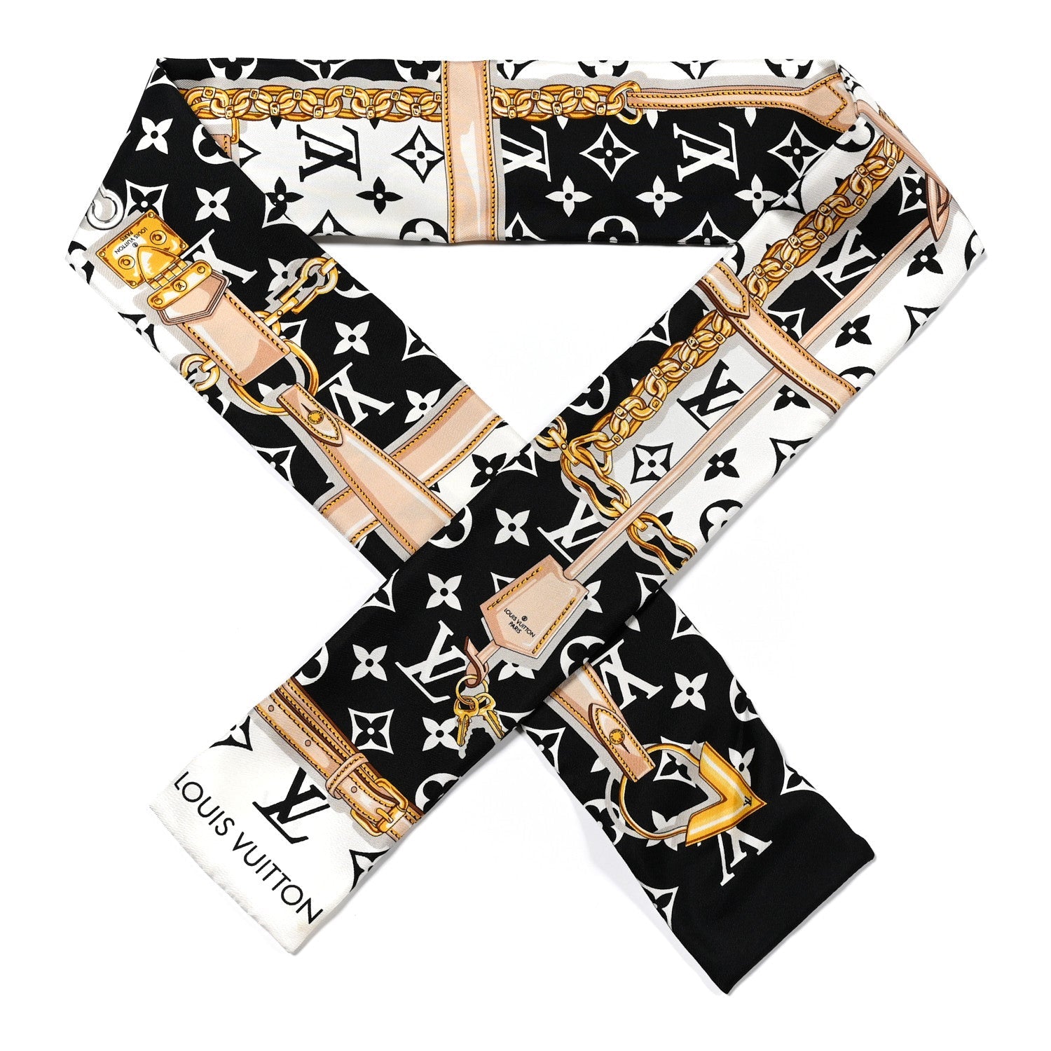 Louis Vuitton Silk Monogram Confidential Bandeau Black