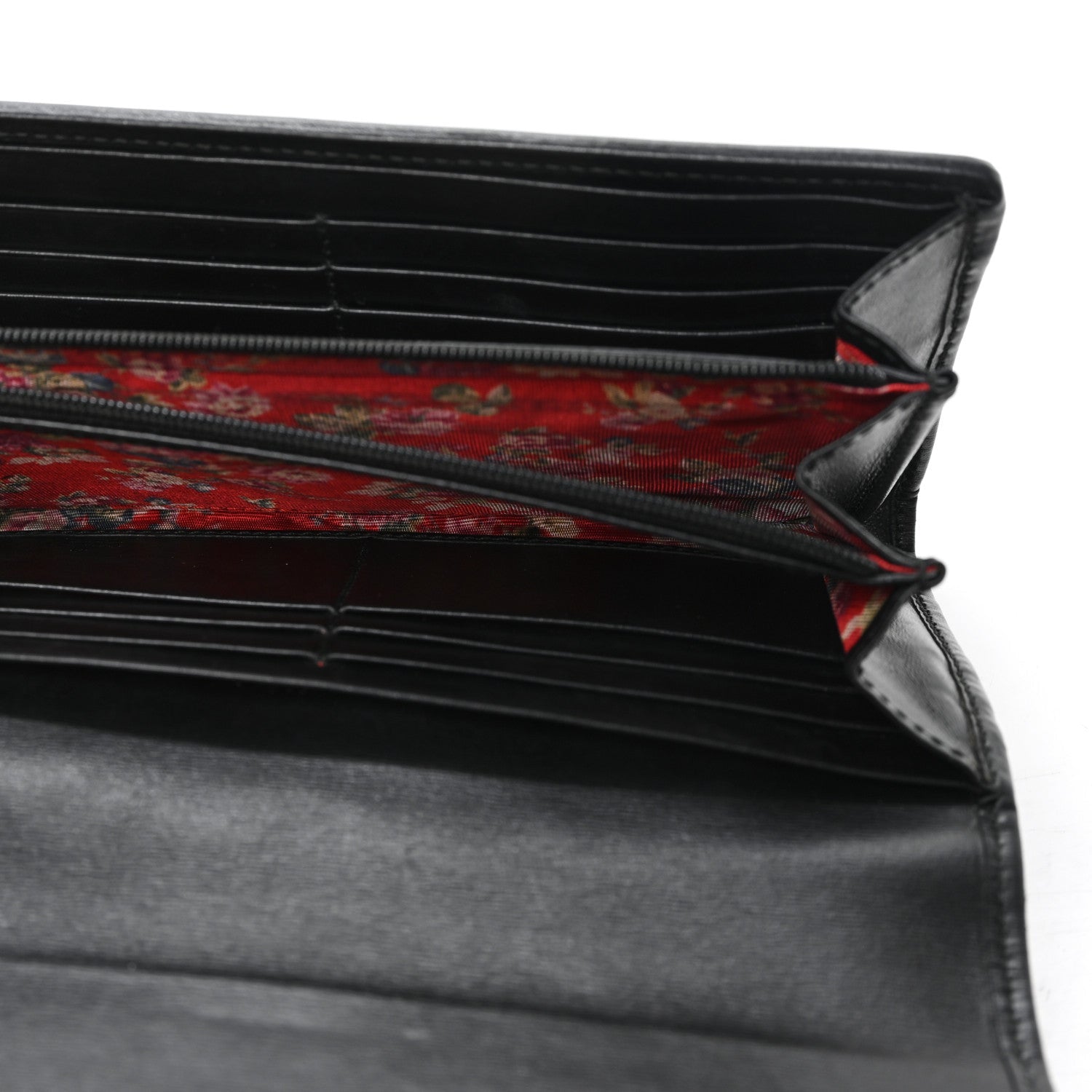 Gucci Calfskin Web Trapuntata GG Continental Wallet Black
