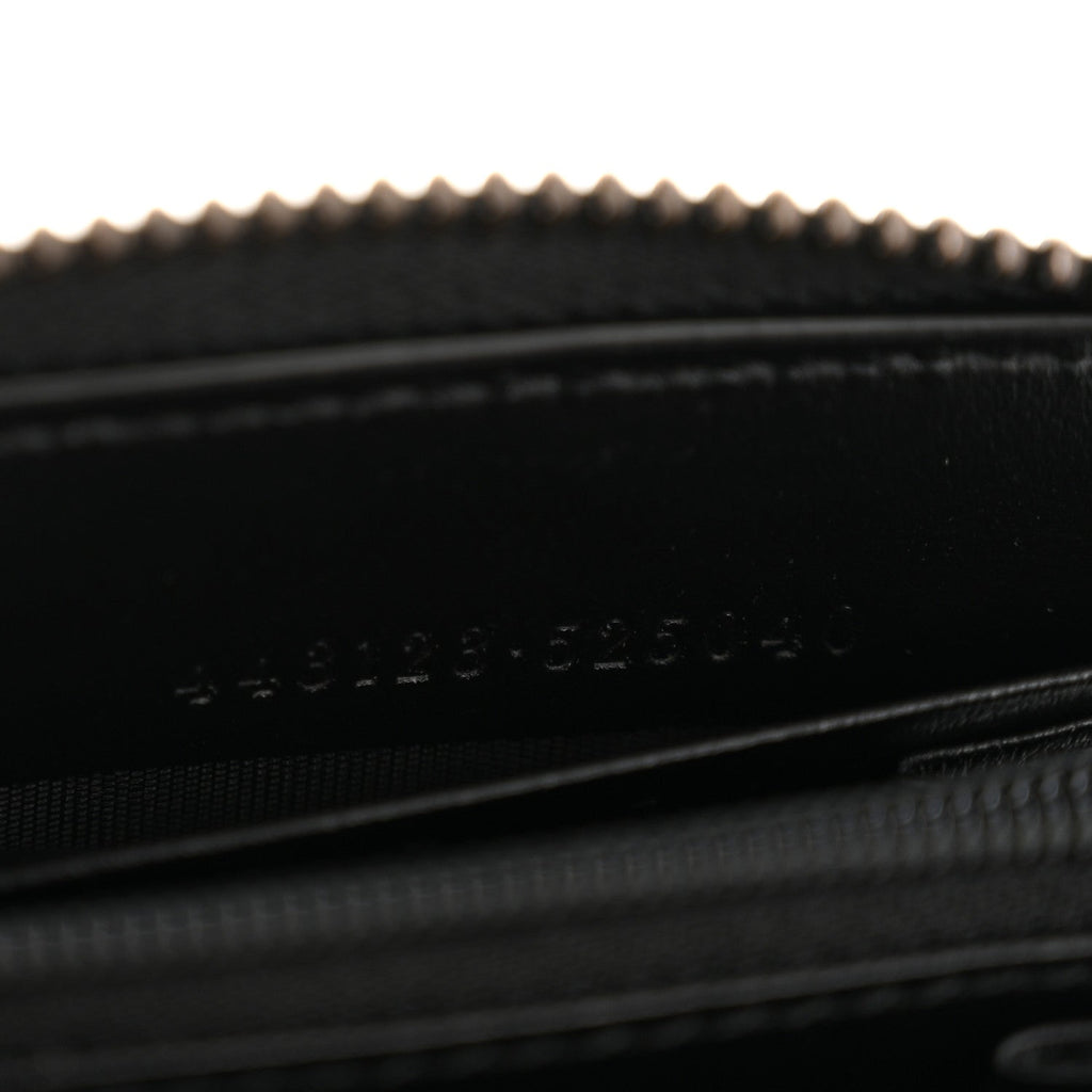 Gucci Calfskin Matelasse GG Marmont Zip Around Organizer Wallet Black