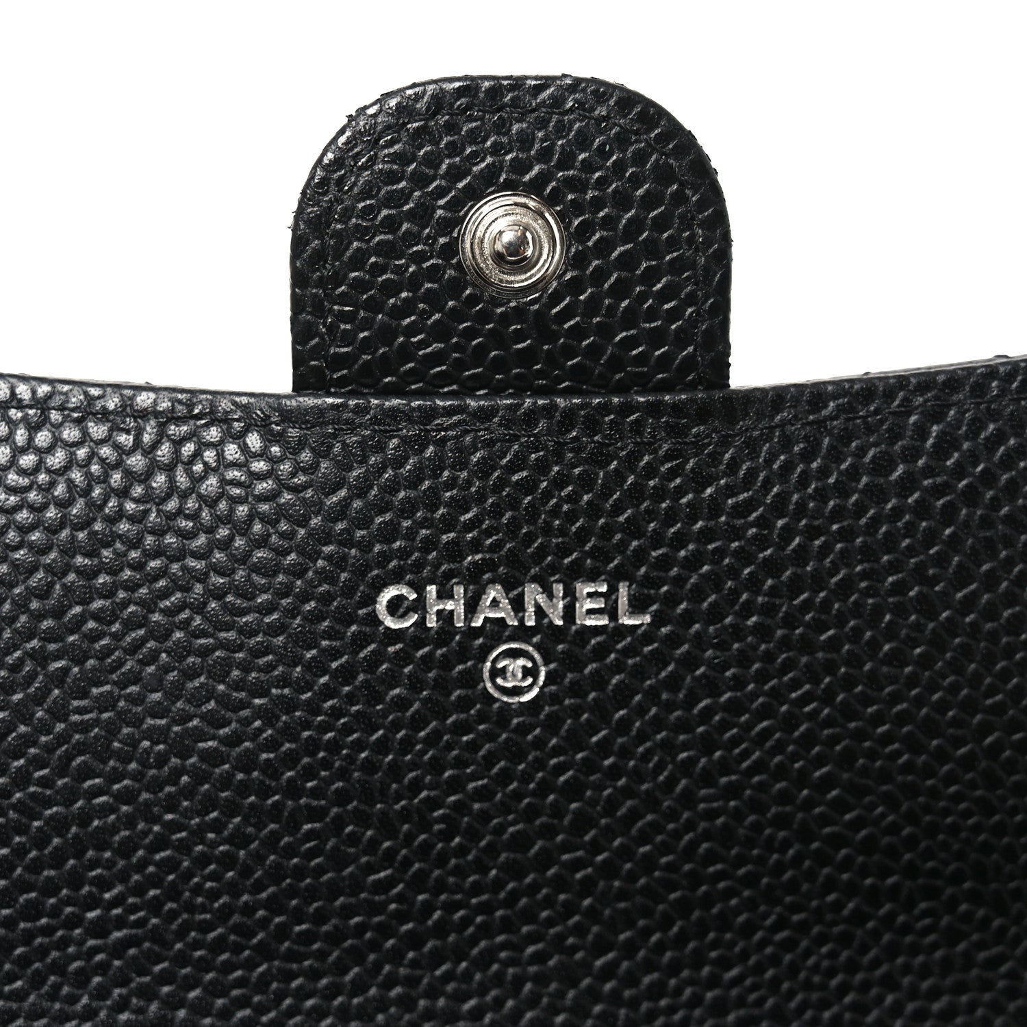 Caviar Quilted Large Gusset Flap Wallet Black