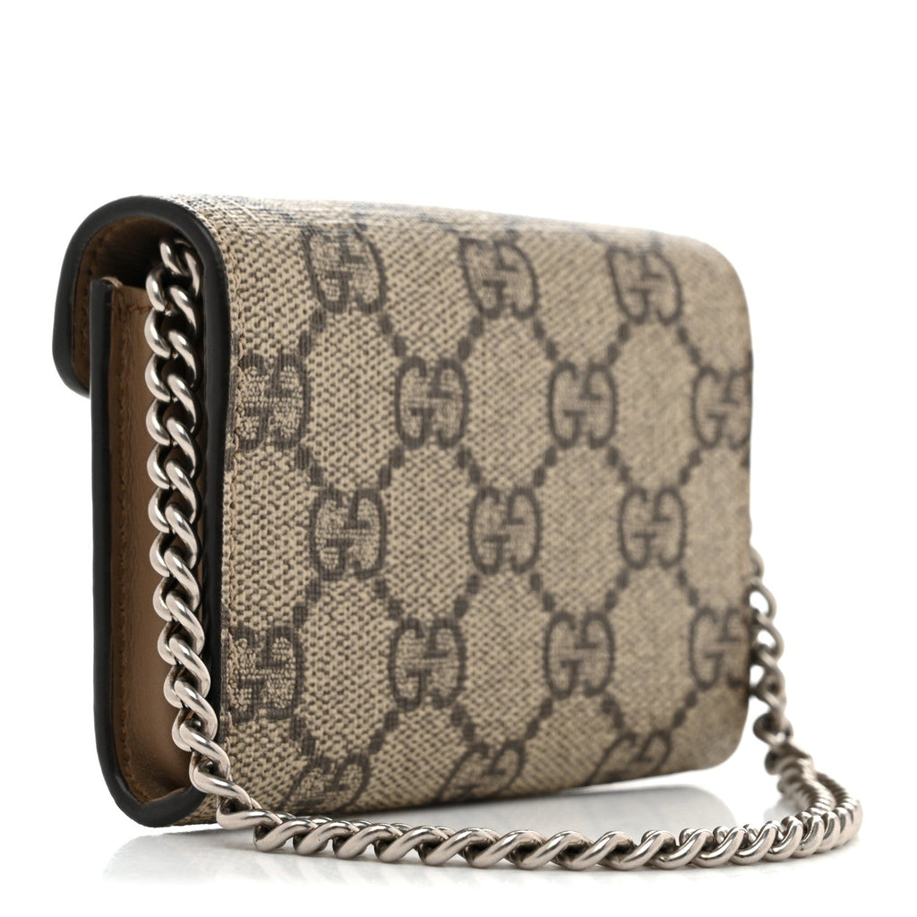 Gucci GG Supreme Monogram Dionysus Coin Purse Taupe