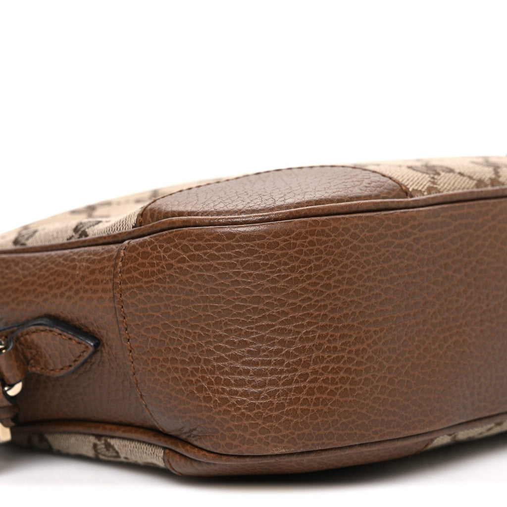 Gucci Monogram Mini Bree Messenger Bag Beige Tabacco