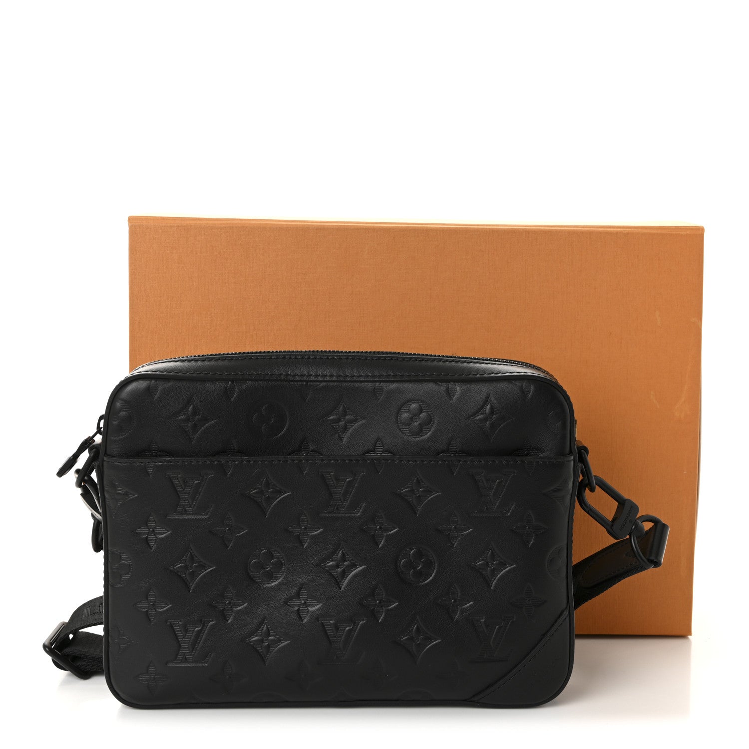 Louis Vuitton Calfskin Monogram Shadow Duo Messenger Black