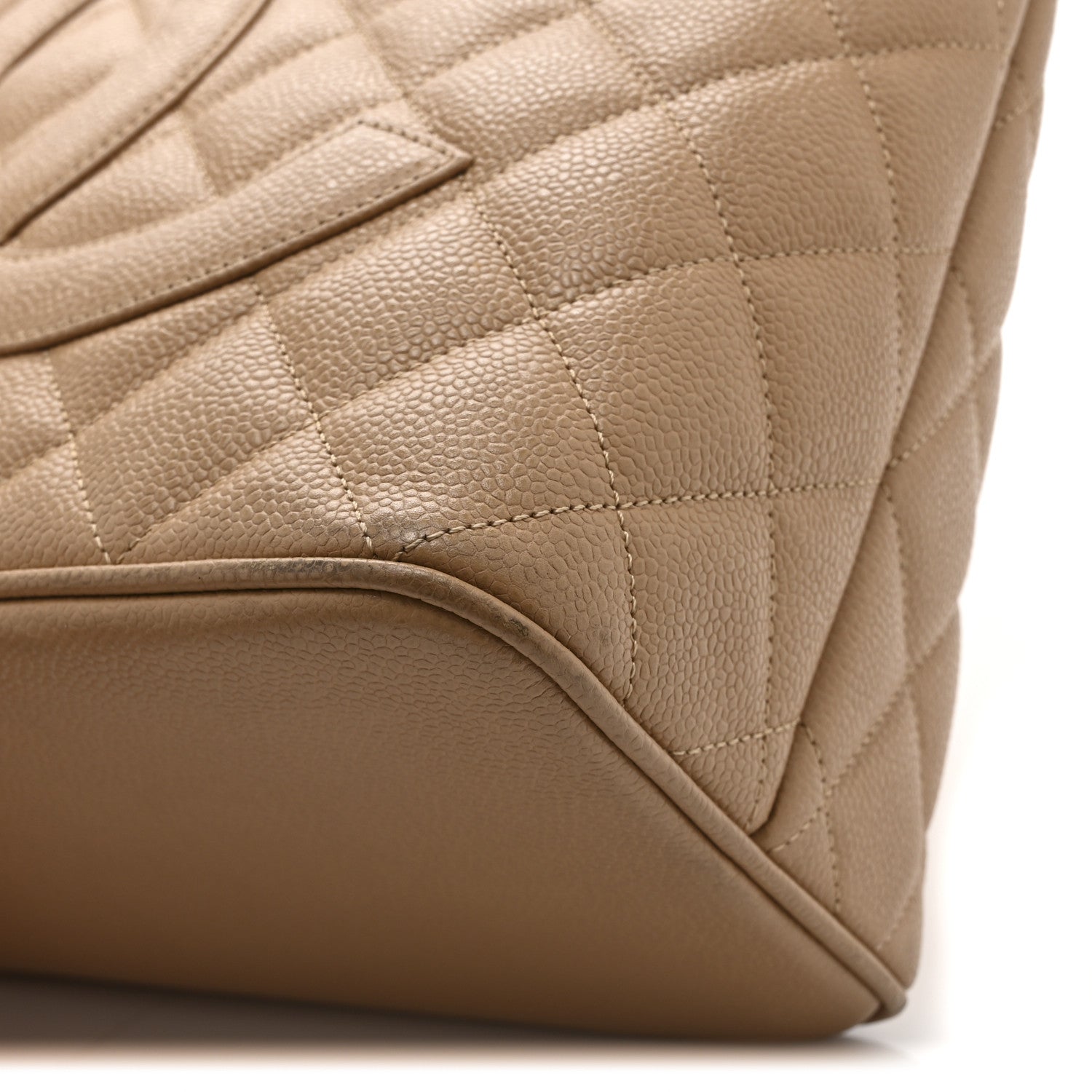 Chanel Caviar Quilted Medallion Tote Beige