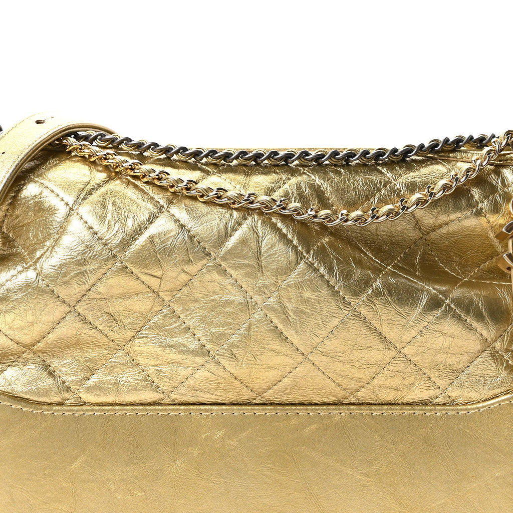 Chanel Metallic Aged Calfskin Quilted Medium Gabrielle Gold