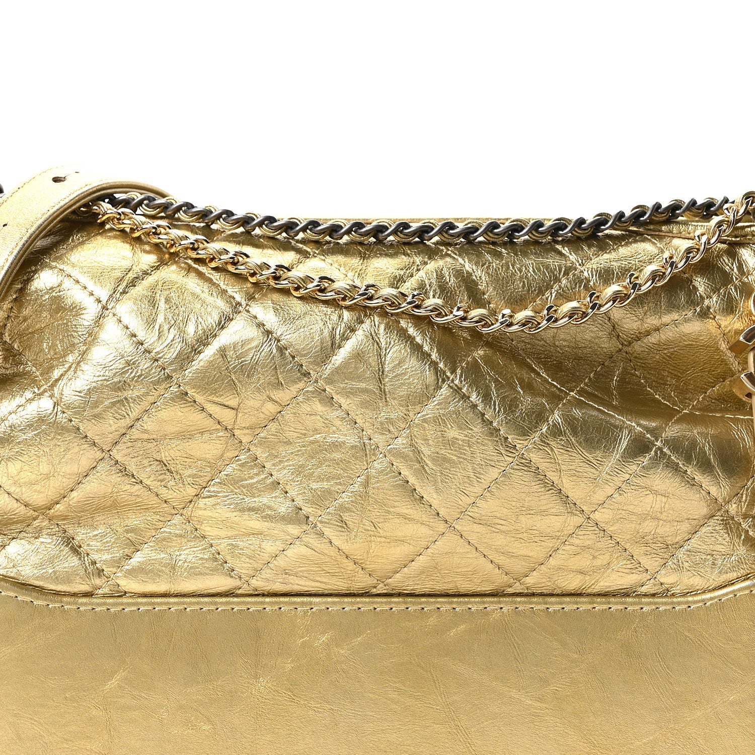 Chanel Metallic Aged Calfskin Quilted Medium Gabrielle Gold
