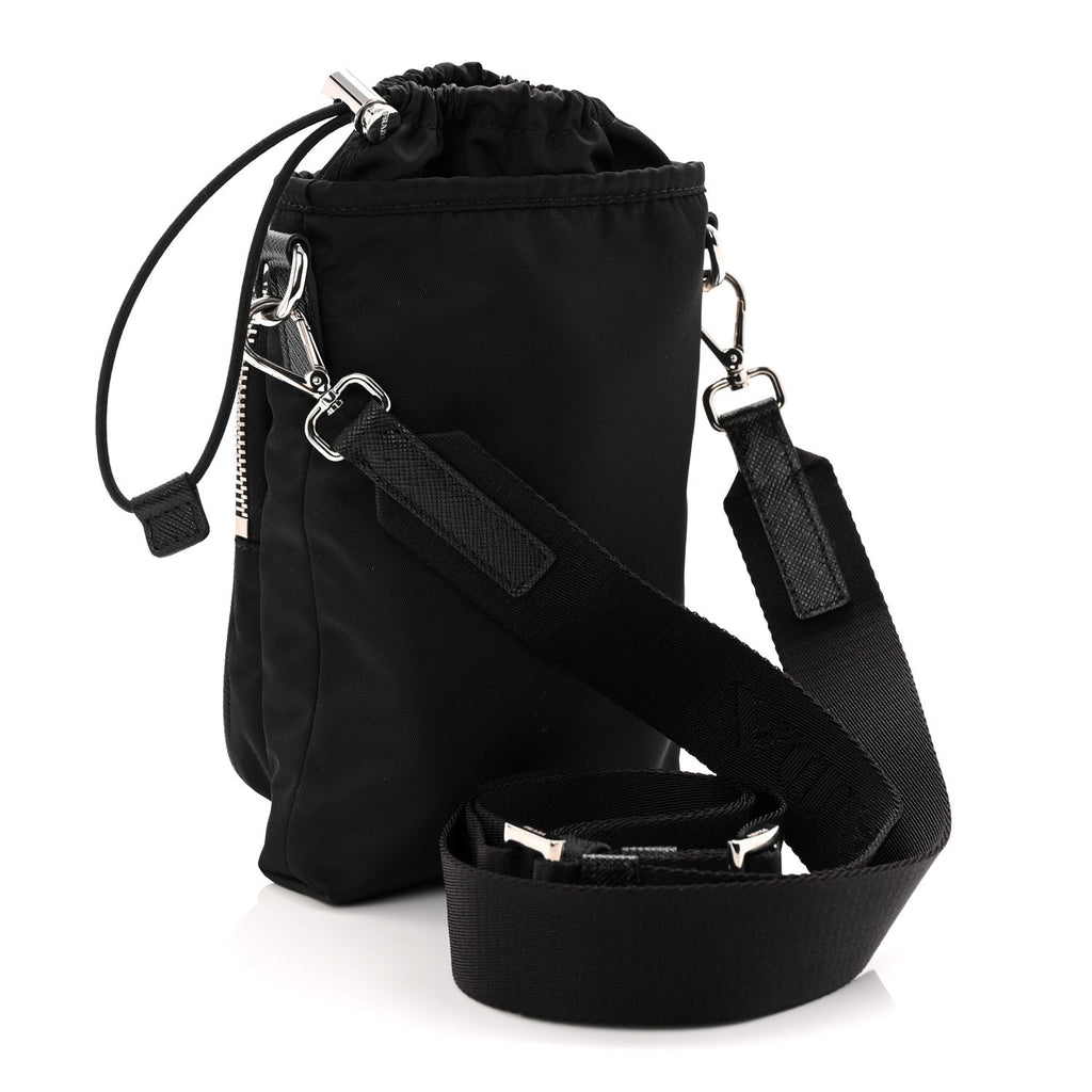 Prada Tessuto Nylon Saffiano Phone Case Crossbody Black