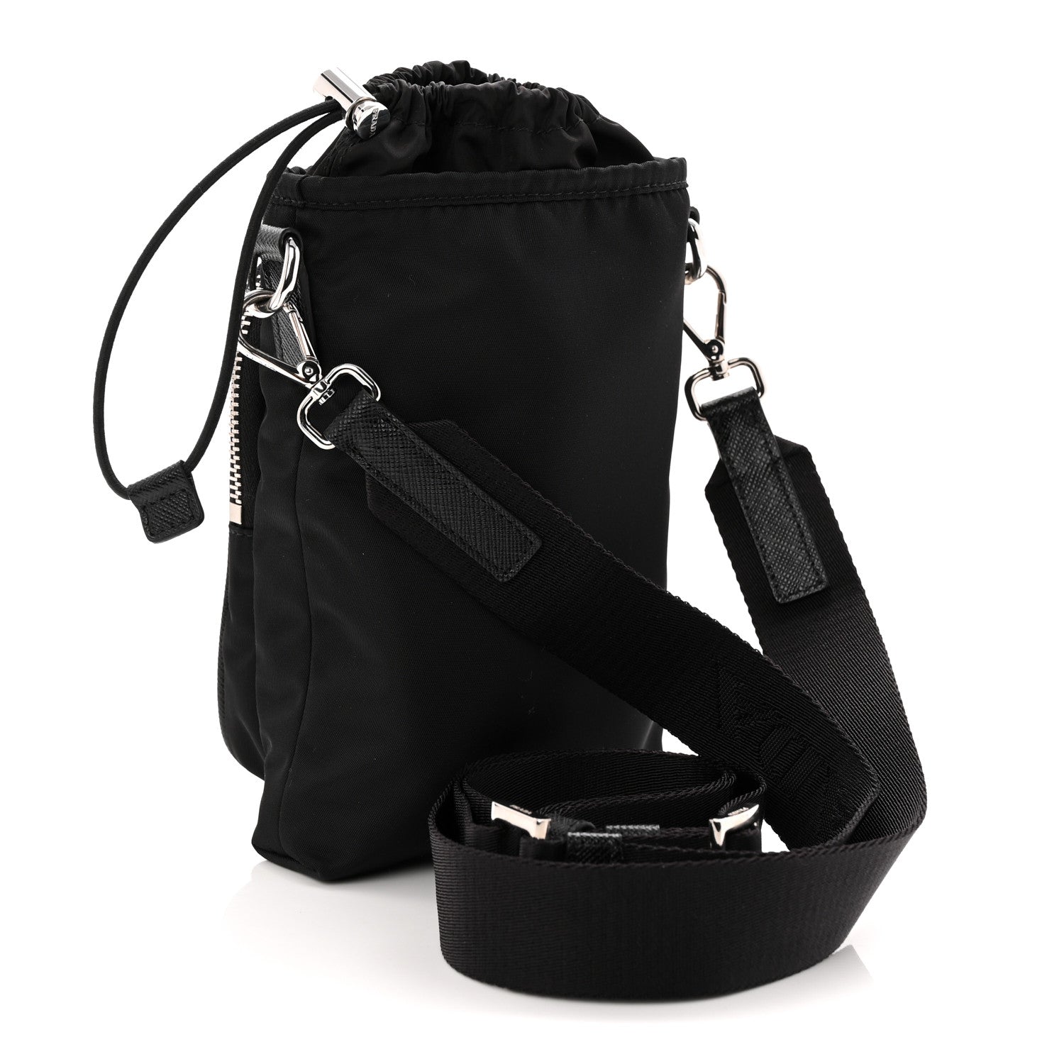 Prada Tessuto Nylon Saffiano Phone Case Crossbody Black