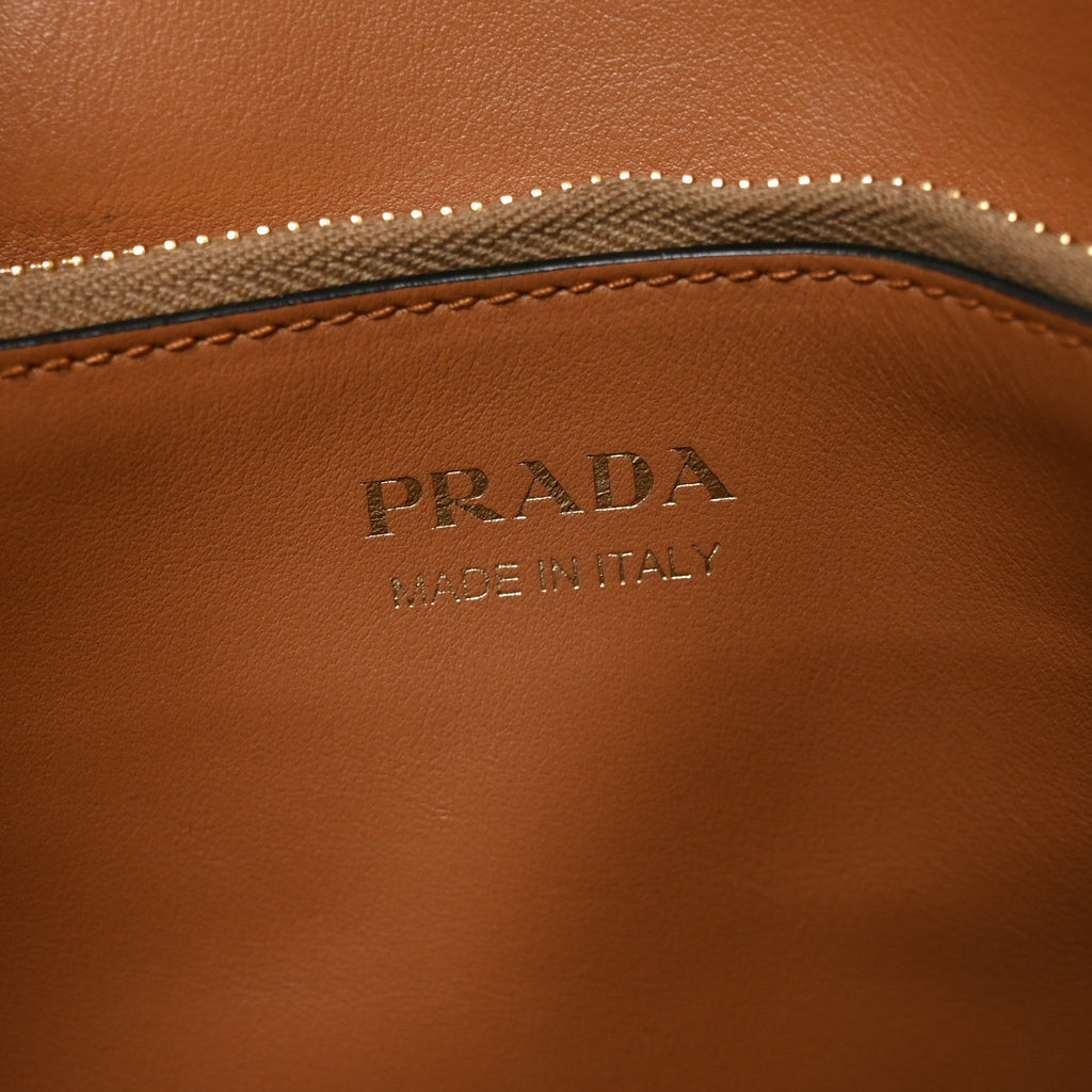 Prada Saffiano City Calf Medium Esplanade Tote Caramel