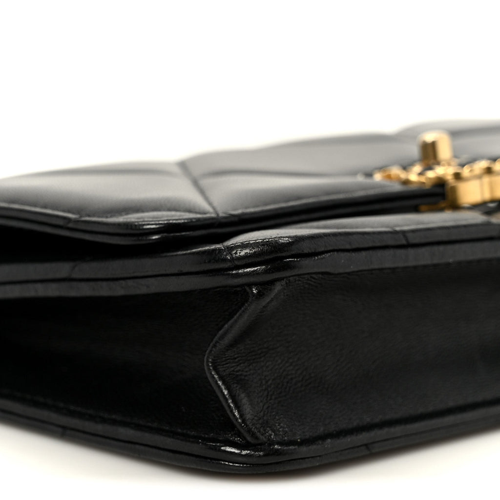 Chanel Lambskin Quilted Chanel 19 Wallet On Chain WOC Black
