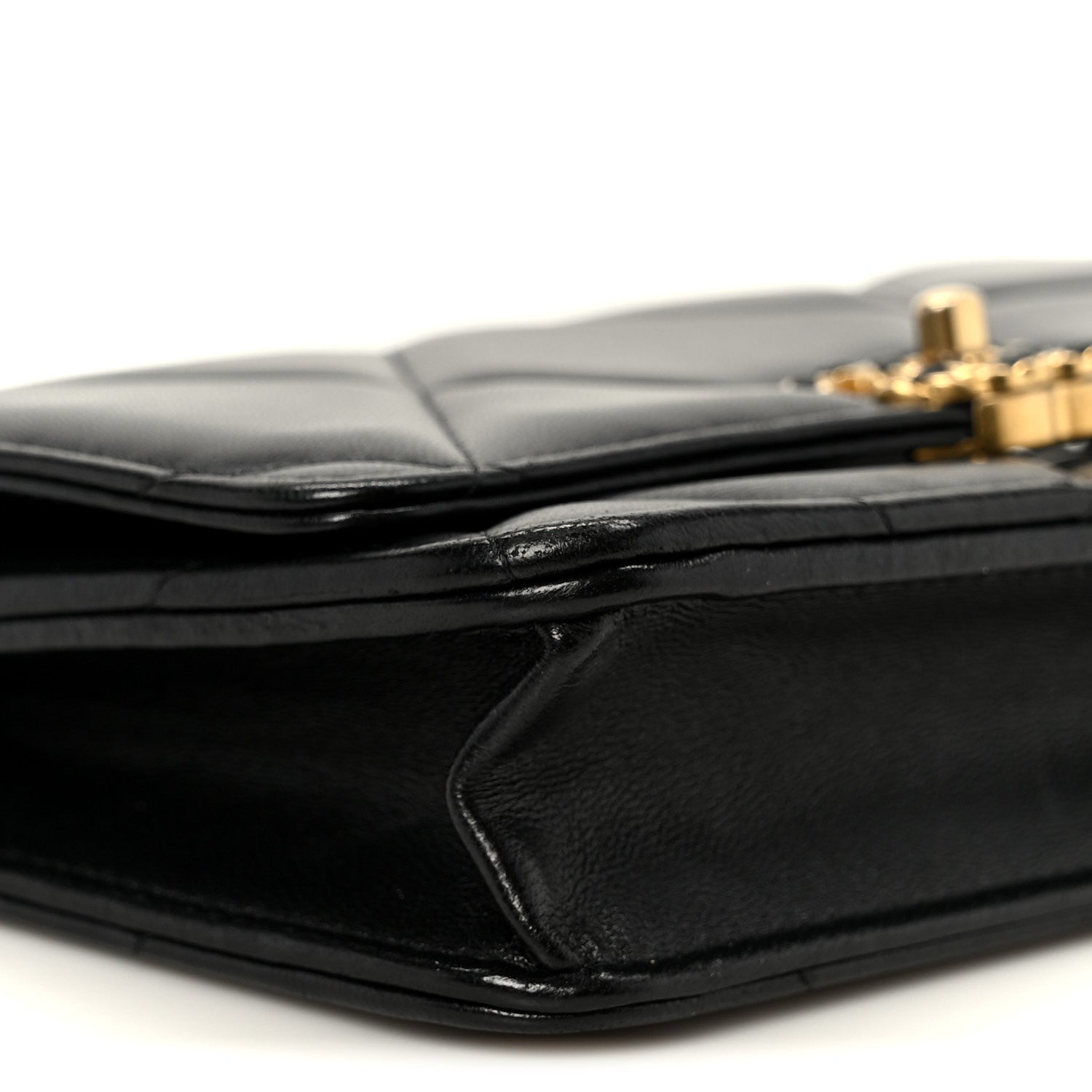 Chanel Lambskin Quilted Chanel 19 Wallet On Chain WOC Black