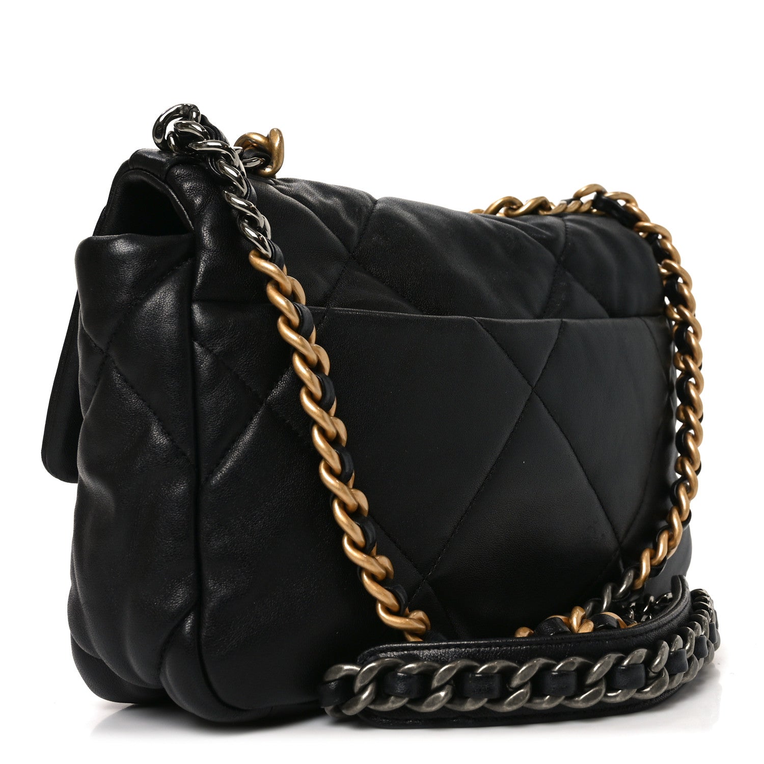 Chanel Lambskin Quilted Medium Chanel 19 Flap Black