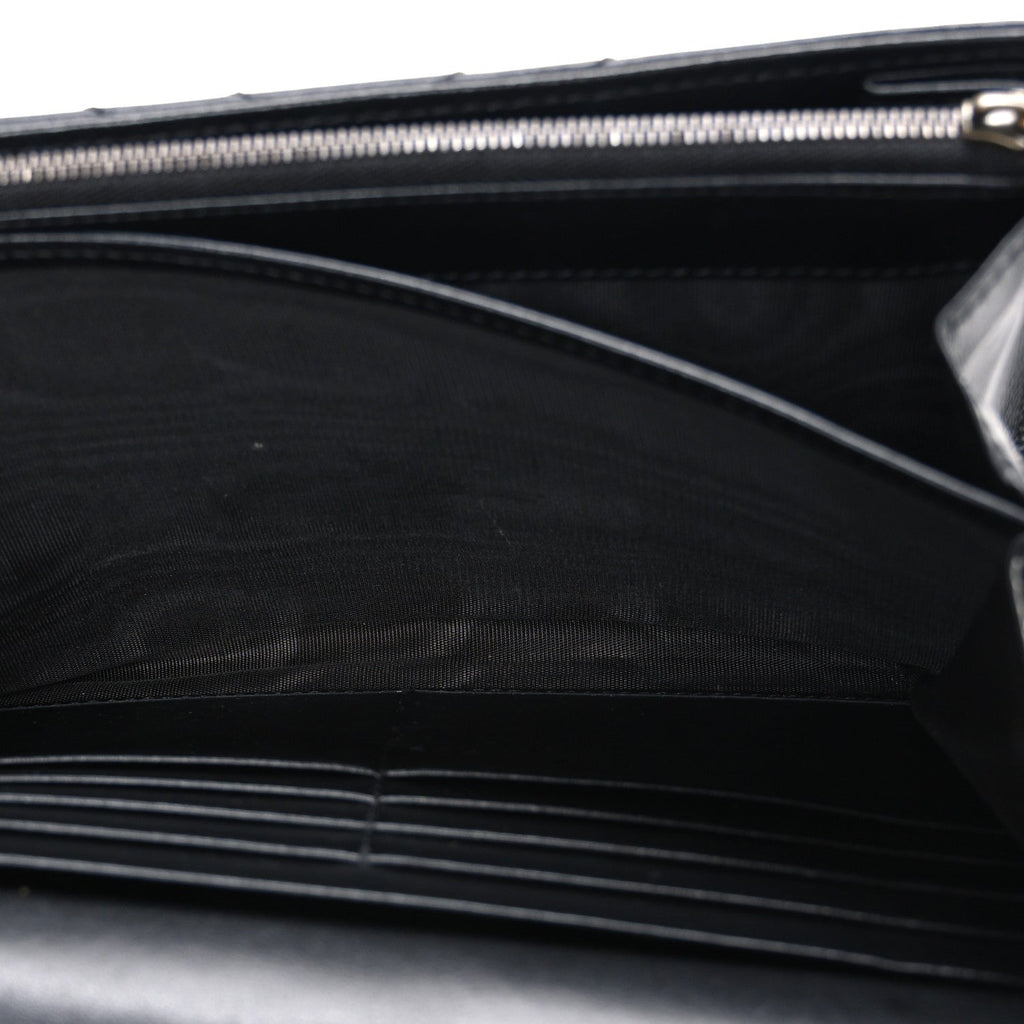 Gucci Calfskin Matelasse GG Marmont Chain Wallet Black