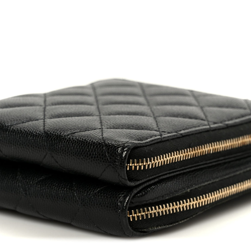 Chanel Caviar Quilted Phone Holder With Chain Black
