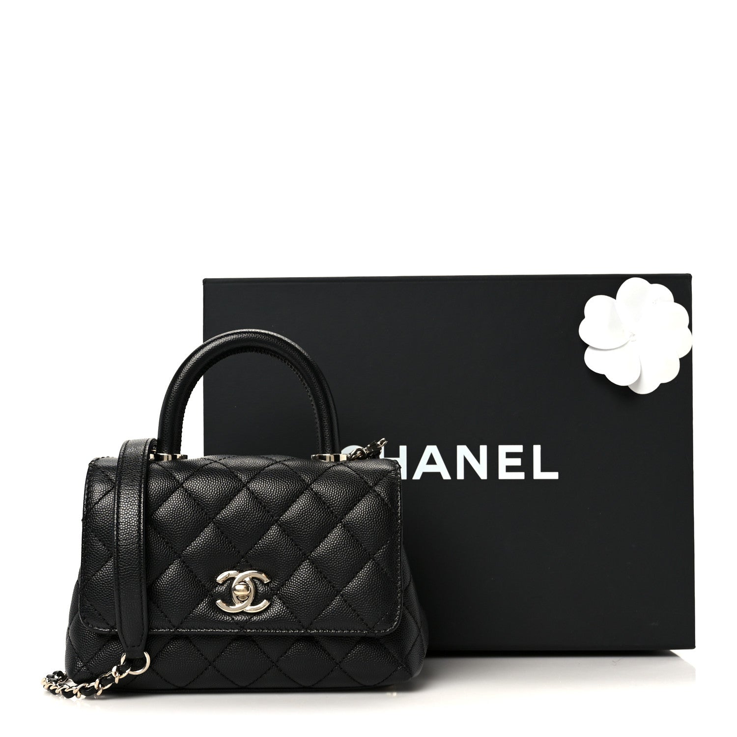 Chanel Caviar Quilted Extra Mini Coco Handle Flap Black