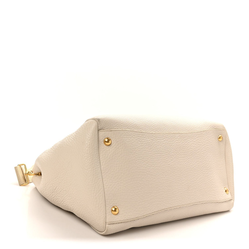 Prada Vitello Daino Top Handle Tote Talco