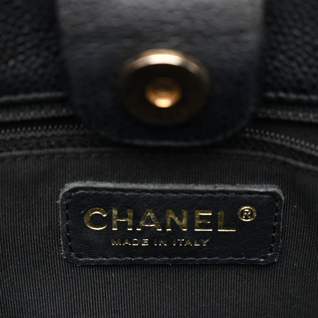Chanel Caviar Quilted Petit Shopping Tote PST Black