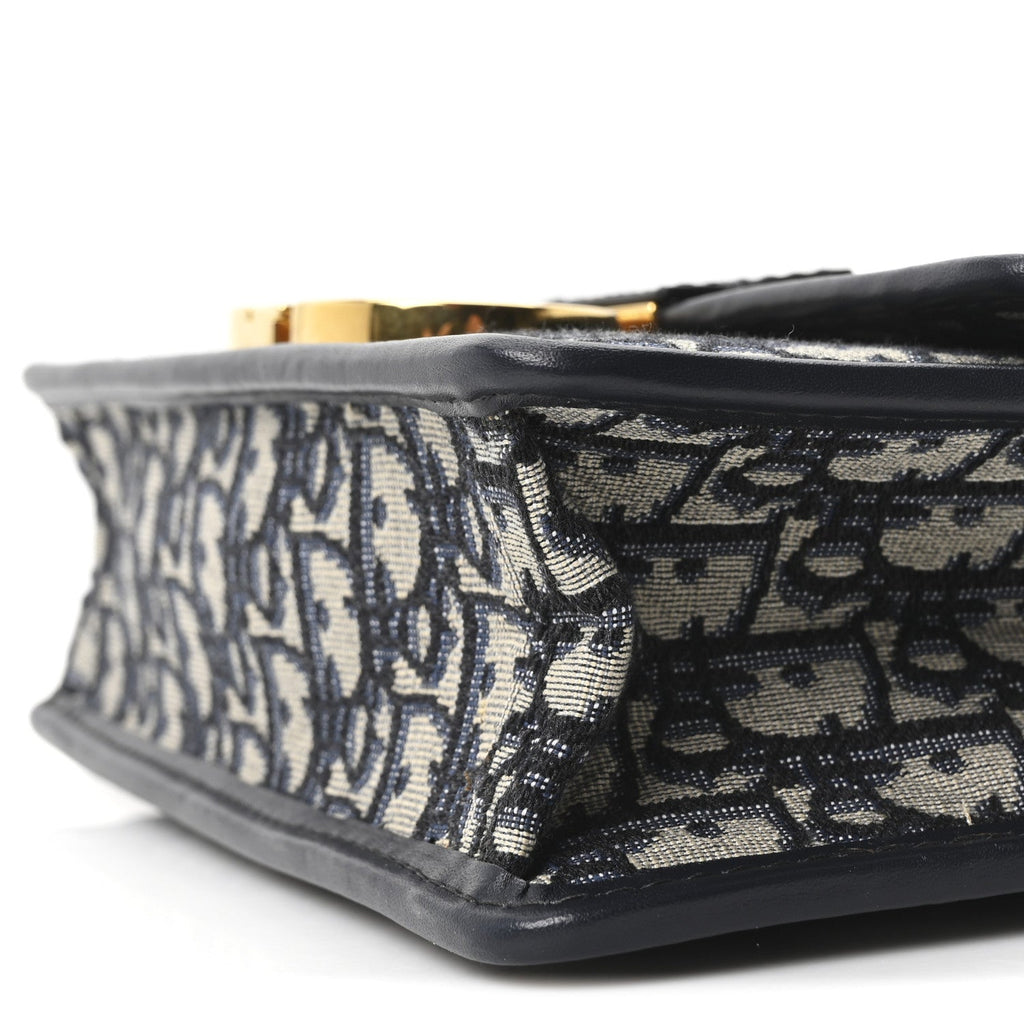 Christian Dior Oblique 30 Montaigne Flap Bag Blue