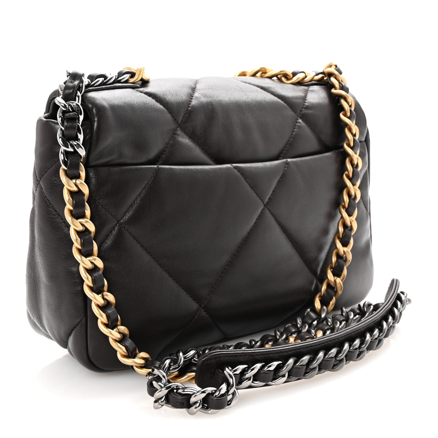 Chanel Lambskin Quilted Medium Chanel 19 Flap Dark Brown