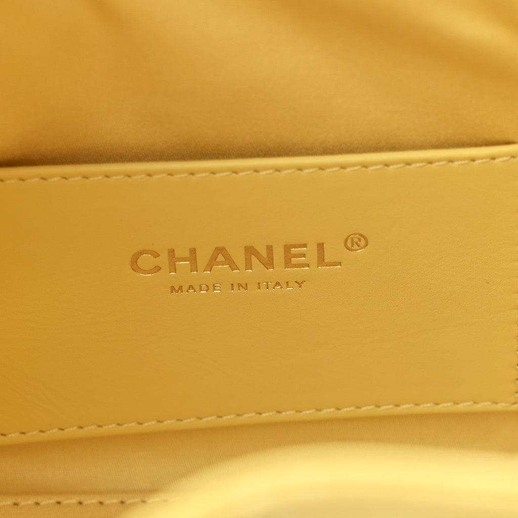 Chanel Suede Quilted Mini Chanel 25 Handbag Yellow
