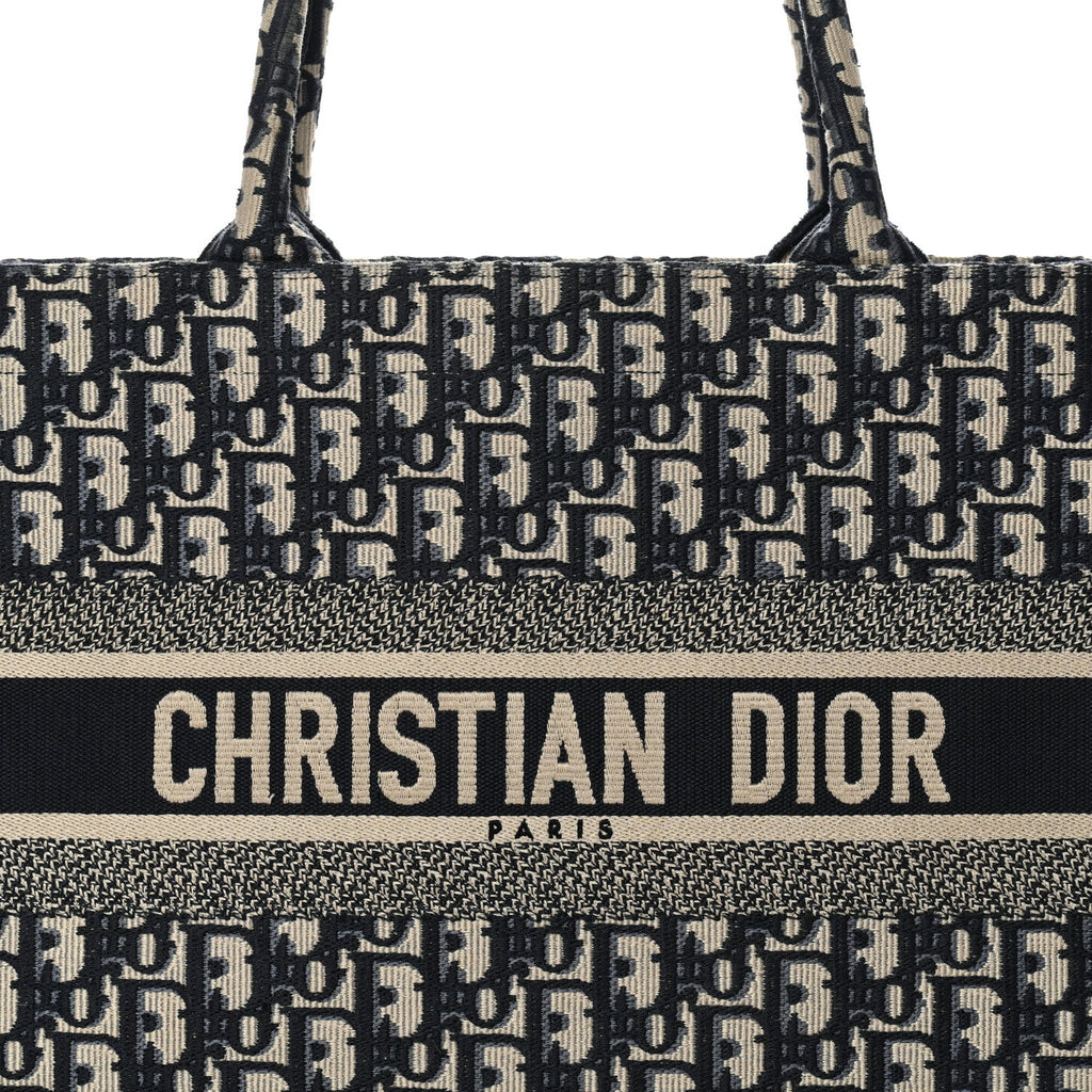 Christian Dior Oblique Medium Book Tote Blue Multicolor
