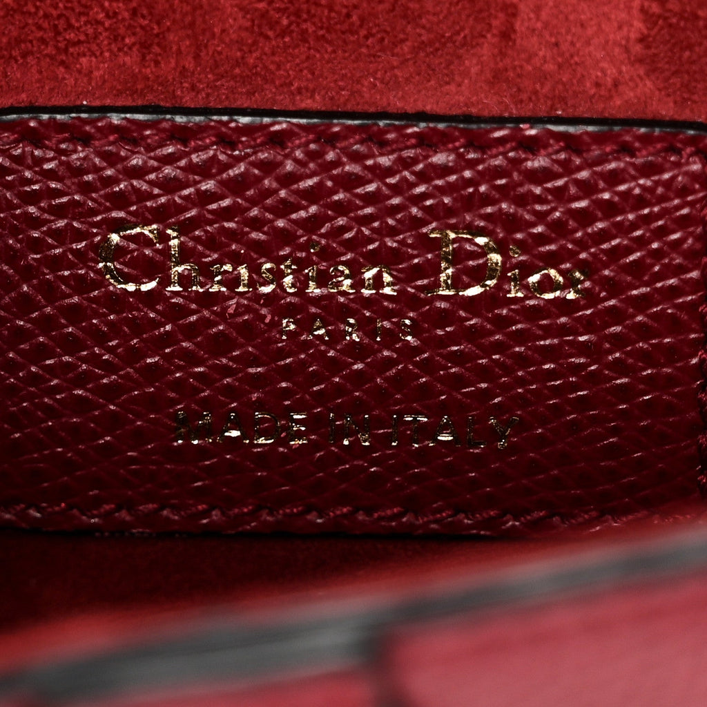 Christian Dior Grained Calfskin Mini Saddle Bag Red
